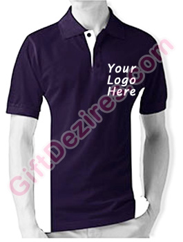 Designer Purple Wine and White Color Polo T Shirts With Company Logo